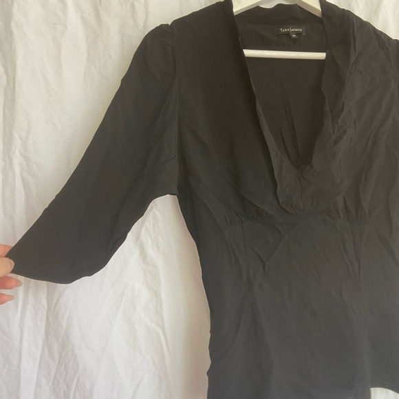 Tara Jarmon Black Blouse Size 40 / 8 - Picture 4 of 10